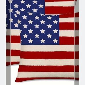 Patriotic American Flag Holiday Pillow Cover